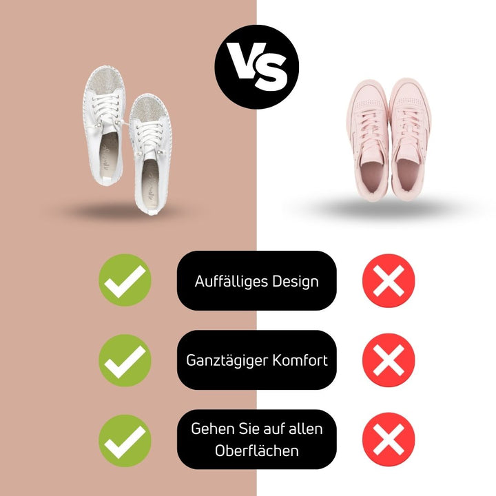 Schwarze Damen Plateau Sneaker mit Glitzer, rutschfest und komfortabel für modische Freizeit-Looks.