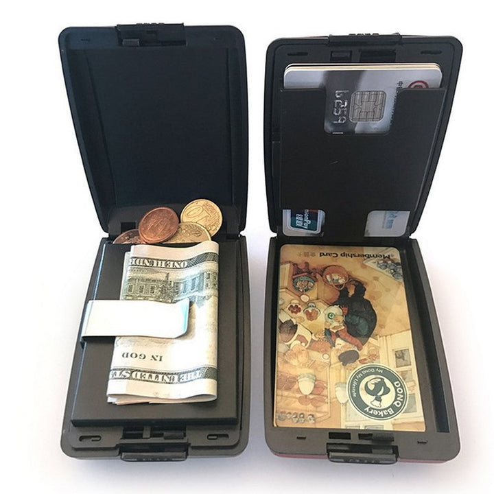 Schlanker Unisex RFID-Kartenhalter aus Aluminium für sicheren Schutz Ihrer Kreditkarten.