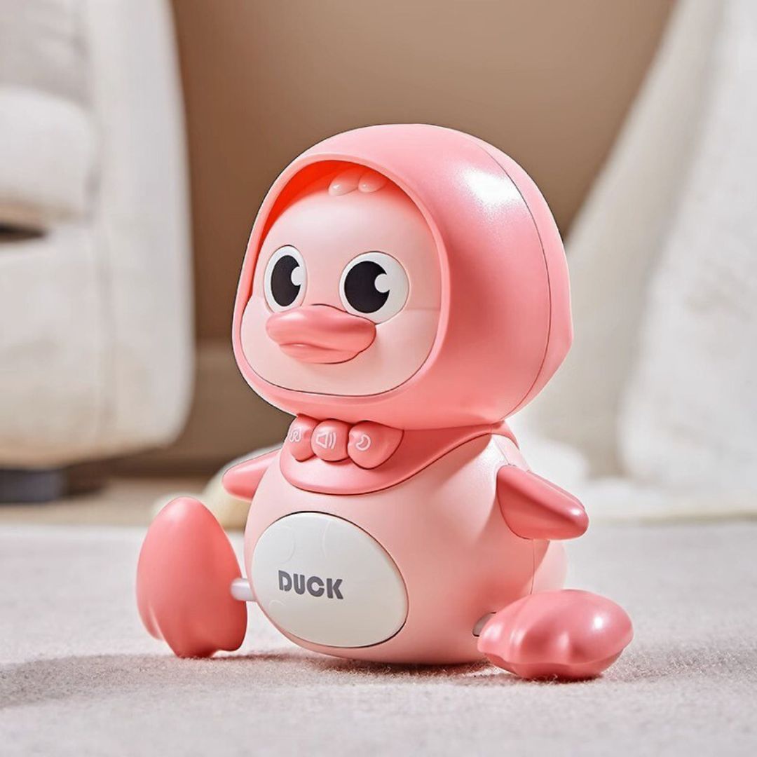 Elektrisches Entenspielzeug für Kinder: watschelnde Mama Ente mit Küken, Musik & Lichtern.