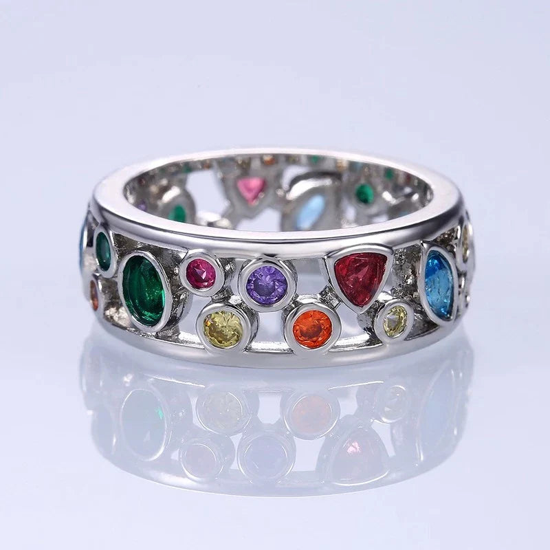 Silberner Damen Quarzring mit klarem Kristall, Edelstein für Achtsamkeit & Wohlbefinden.