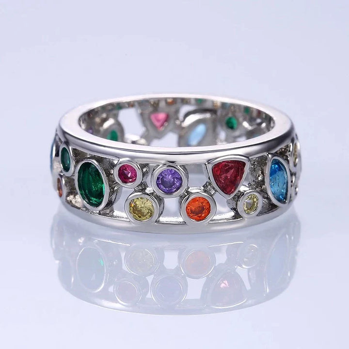 Silberner Damen Quarzring mit klarem Kristall, Edelstein für Achtsamkeit & Wohlbefinden.