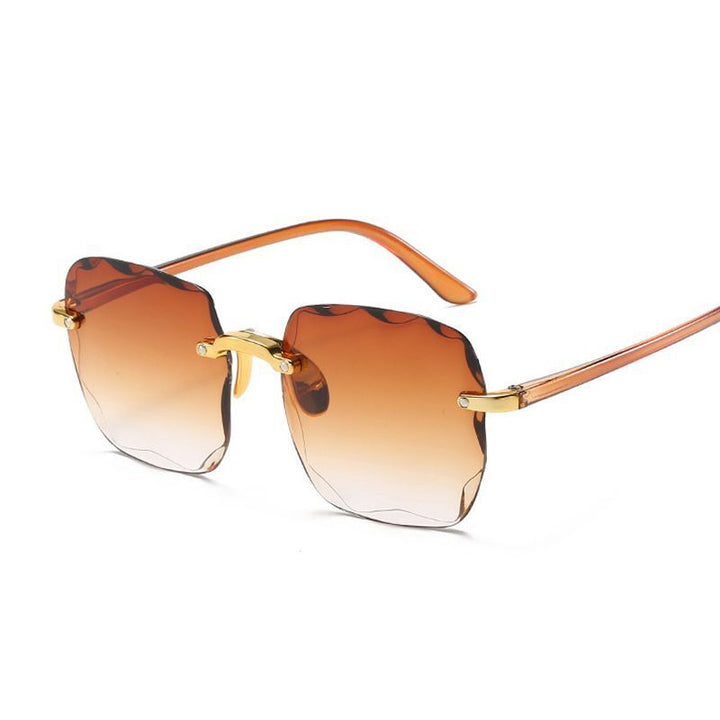 Stylische randlose Vintage Sonnenbrille für Damen & Herren. UV400 Schutz & modischer Sommerstil.