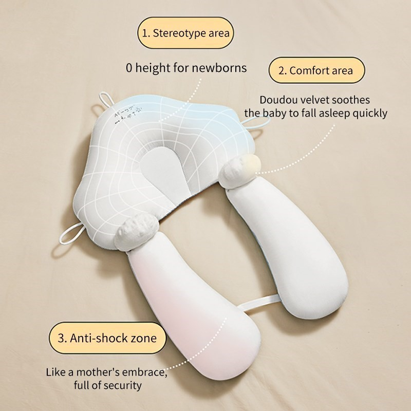 Hochwertiges Babykissen, ergonomisch & atmungsaktiv, für sicheren und gesunden Babyschlaf.