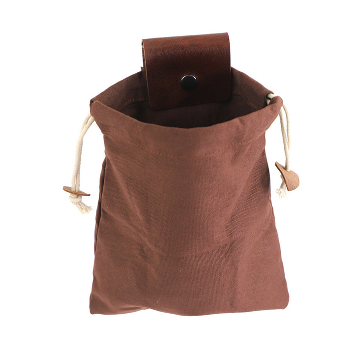 Seitenansicht der robusten Canvas-Gürteltasche, faltbar, ideal für Wanderungen & Outdoor-Reisen.