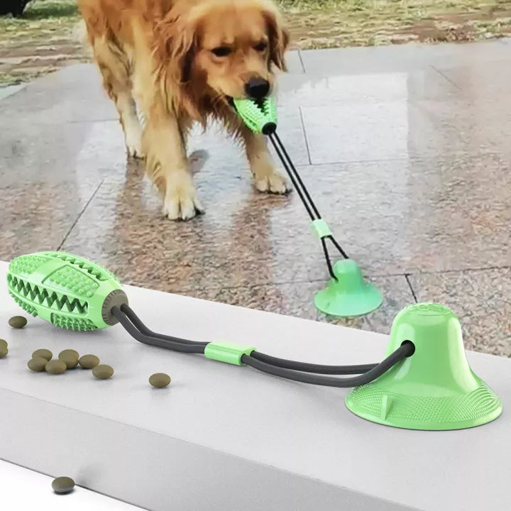 Interaktives Zerrtau für Welpen und Hunde, aus robustem Gummi für endlosen Spielspaß und Zahnpflege.