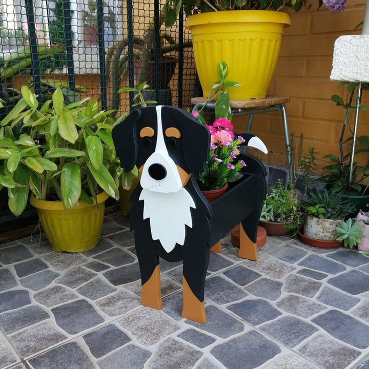 Geschenkidee: Handbemalter Hunde-Blumentopf, Tierdeko für jede Wohnung.