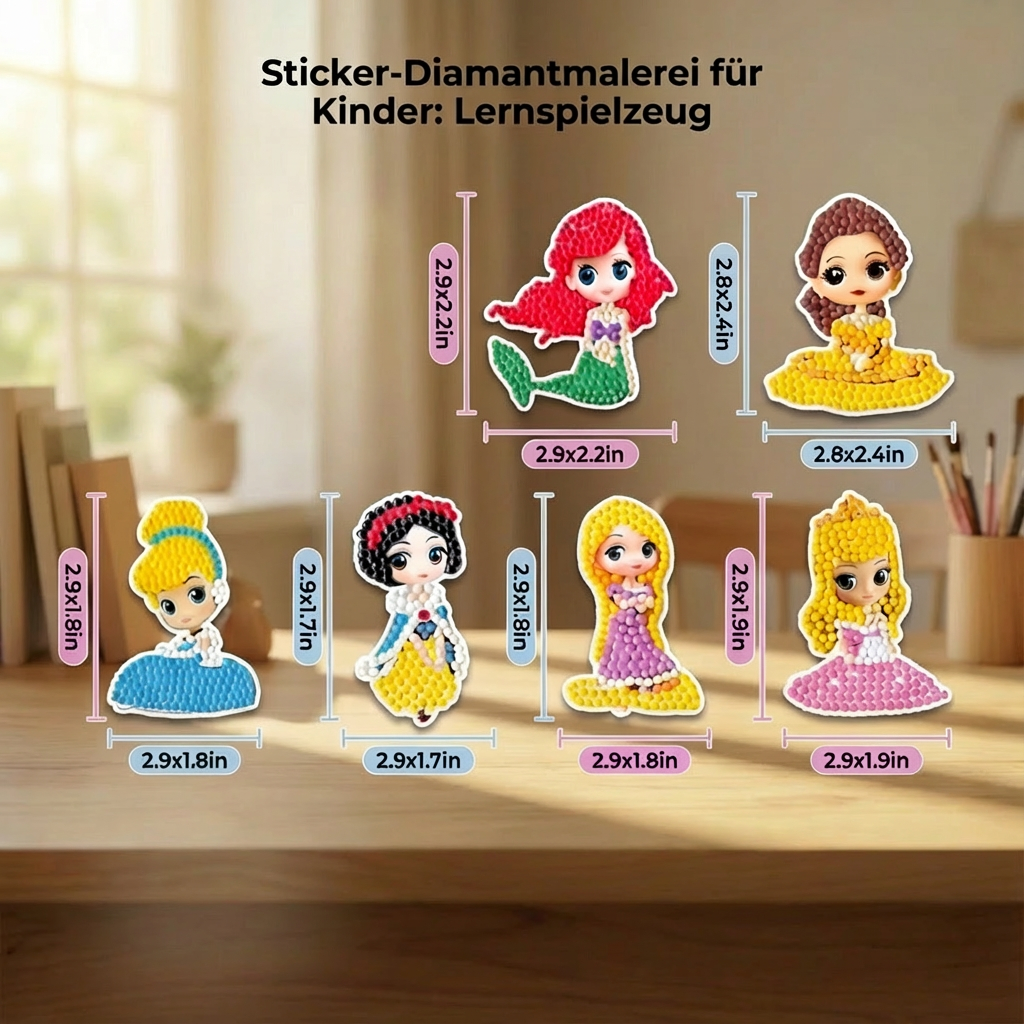 Einhorn Diamantmalerei Sticker Set für Kinder, DIY Bastelspaß mit glitzernden Einhörnern und Diamanten.