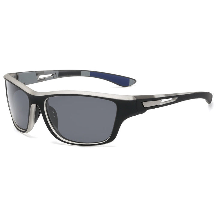 Rote polarisierte Sportbrille für Herren, UV-Schutz, ideal für intensive Aktivitäten.