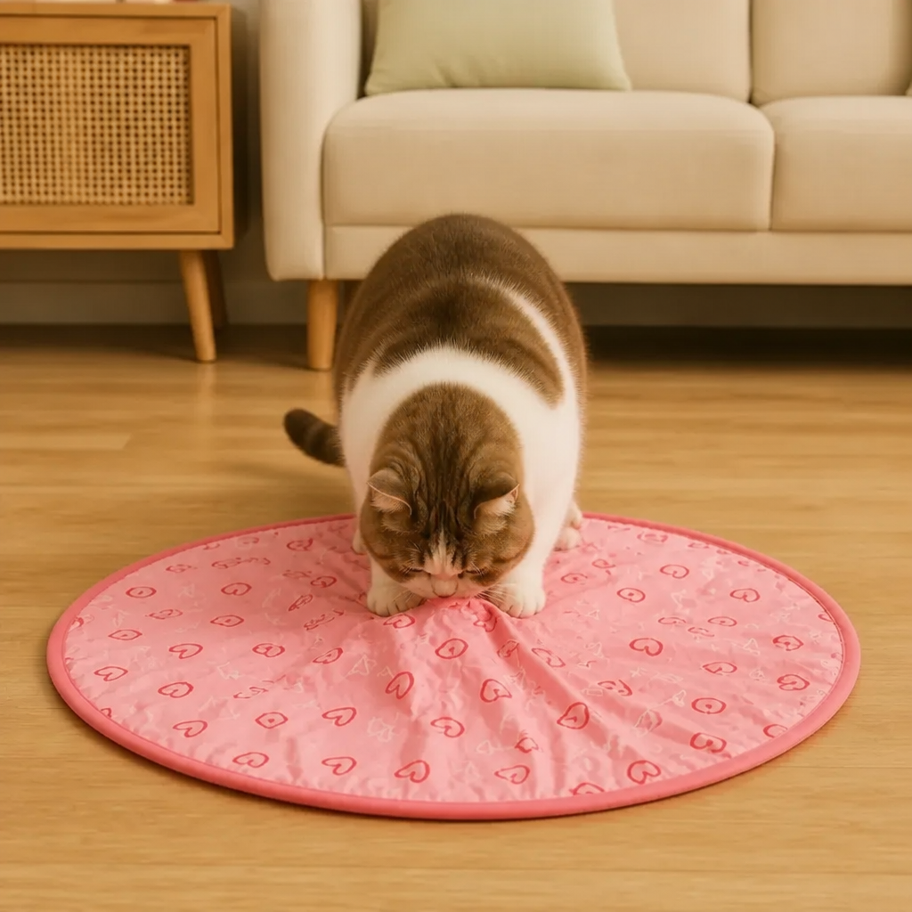 Katzenspielzeug Versteck mit versteckten Elementen animiert zum spannenden Versteckspiel & Jagdspaß.