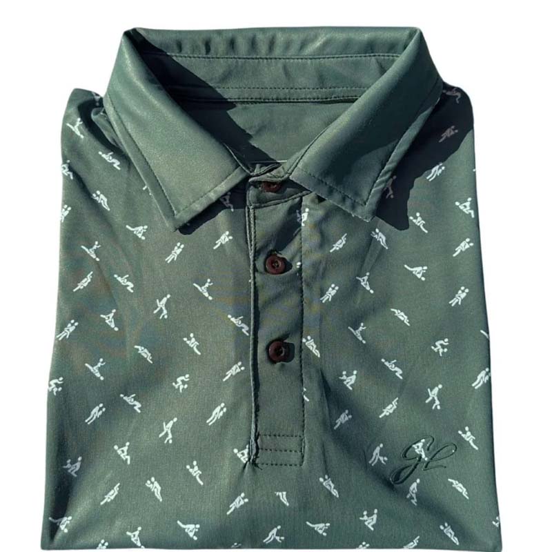 Schwarzes Kurzarm Poloshirt für Herren mit modernem Print; ideal für Urlaub & Freizeit. Bequem.