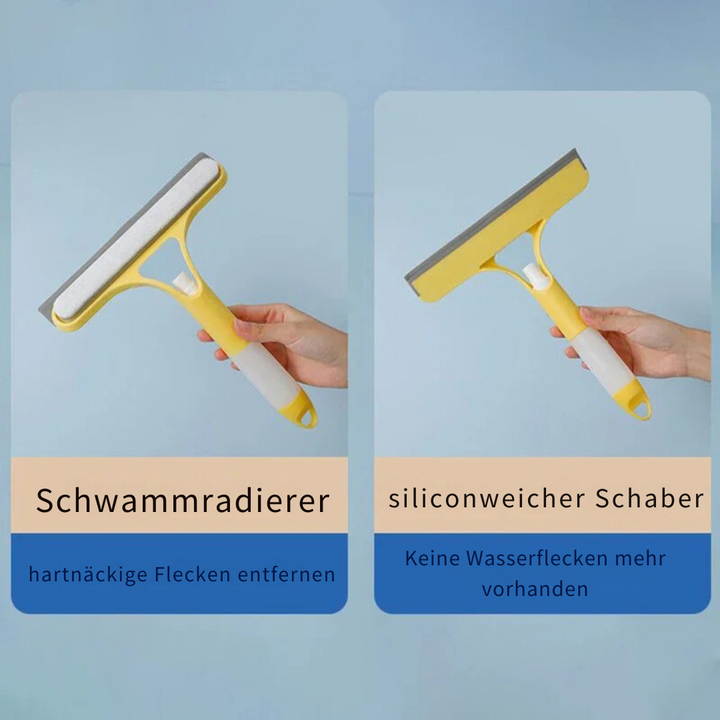 Haushaltshilfe: 3-in-1 Reiniger für Fenster, Spiegel & Glas; garantiert streifenfreie Sauberkeit ohne Mühe.