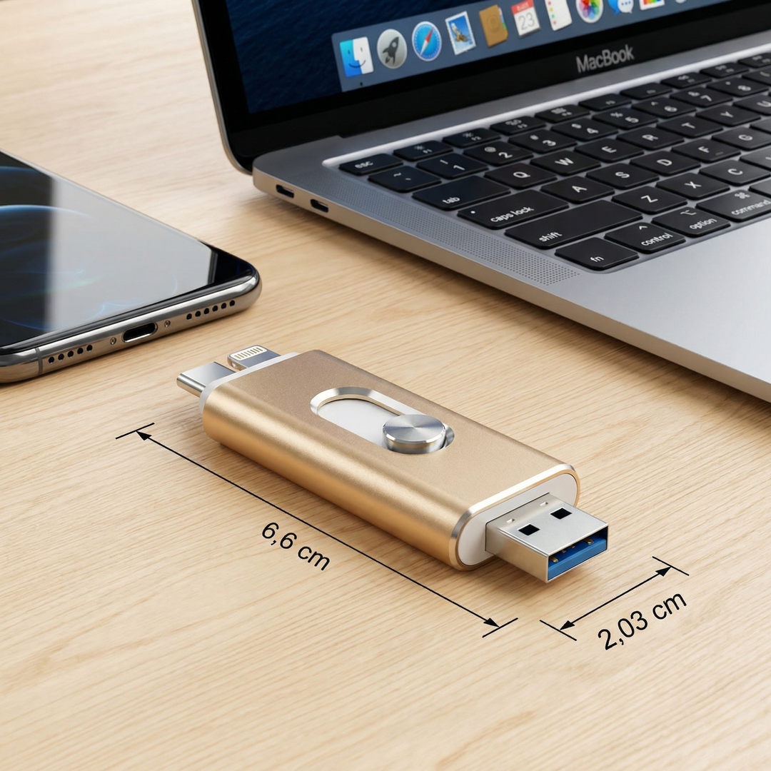 Kompakter USB-Stick zur Datensicherung von Fotos & Videos. Mobiler Flash-Drive für schnelle Übertragung zwischen Handy & PC.