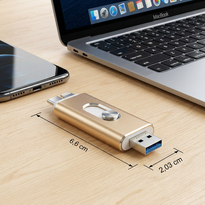 Kompakter USB-Stick zur Datensicherung von Fotos & Videos. Mobiler Flash-Drive für schnelle Übertragung zwischen Handy & PC.