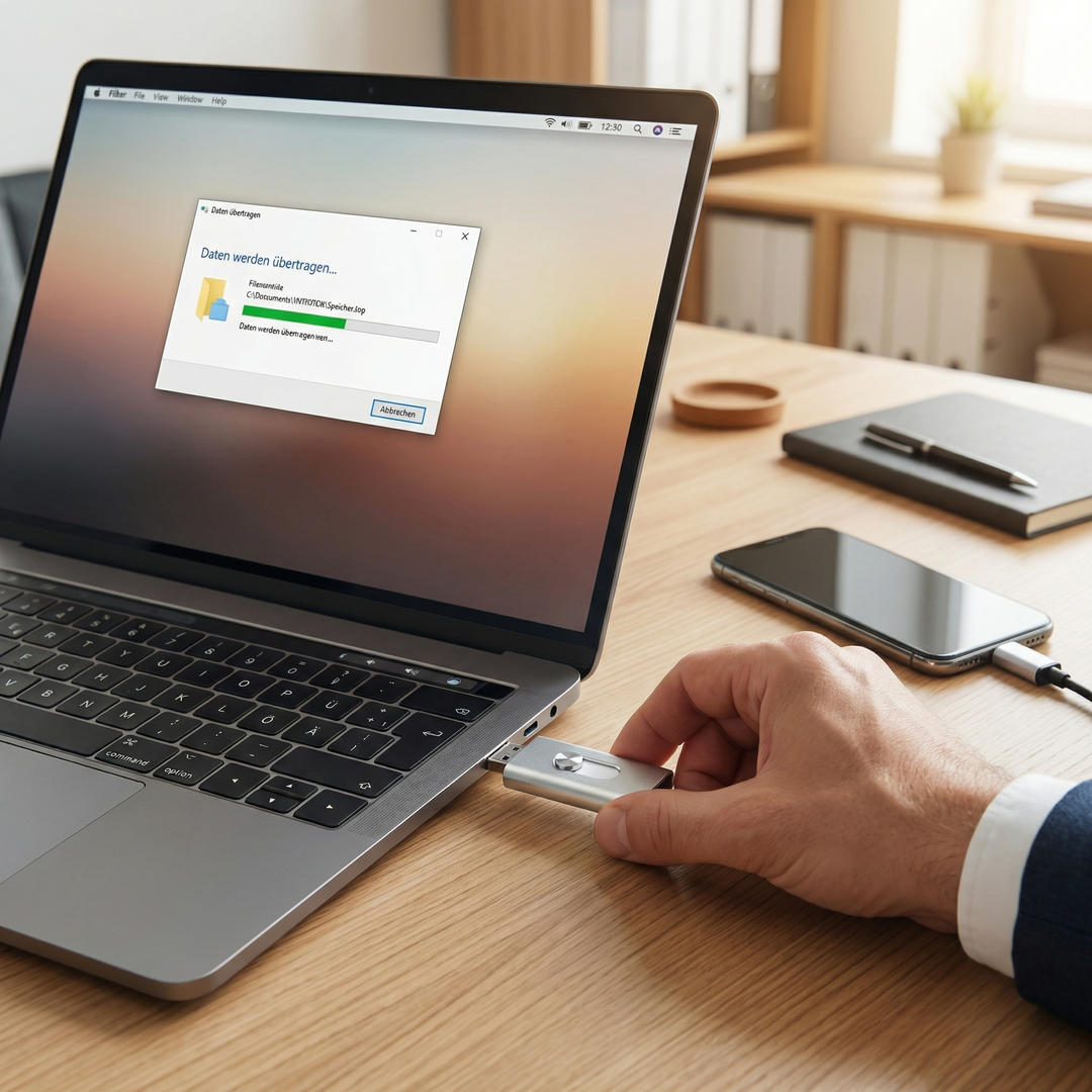 USB-Speicherstick für flexible Nutzung. Schnelle Datensicherung & Übertragung zwischen Type-C Smartphone und PC mit USB-A.