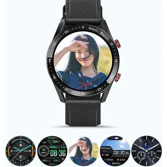 Moderner Fitnesstracker mit Digitaluhr-Funktionen, inkl. Blutzucker- & Herzfrequenzüberwachung.