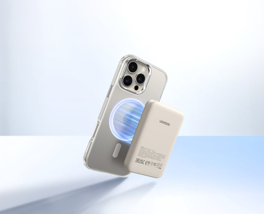 Kompakte Reise-Powerbank 10.000 mAh. Magnetisch, kabellos, USB-C. Perfekter mobiler Akkupack.