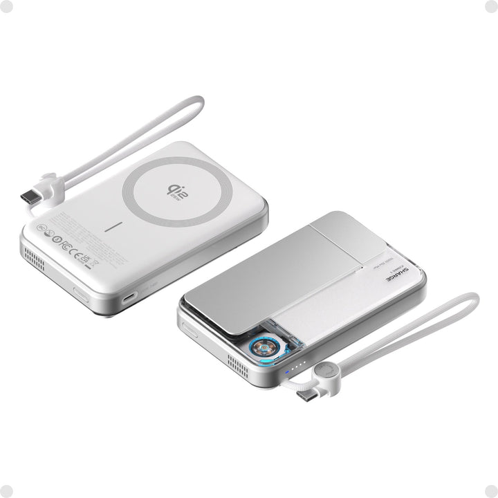 Qi2 25W magnetische Powerbank 10.000 mAh für kabelloses Schnellladen von iPhones & Android-Handys.