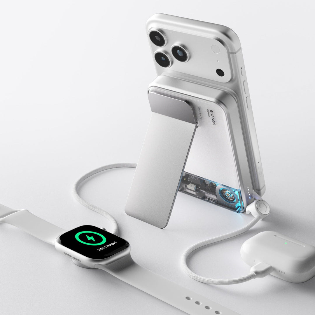 Qi2 25W magnetische Powerbank 10.000 mAh, kabelloser Schnelllader mit USB-C für unterwegs.