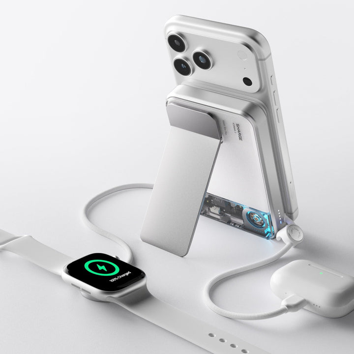 Qi2 25W magnetische Powerbank 10.000 mAh, kabelloser Schnelllader mit USB-C für unterwegs.