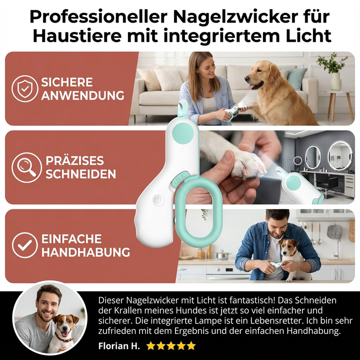Blauer & rosafarbener Nagelzwicker für Hunde, Katzen & Kleintiere, erleichtert die Krallenpflege zu Hause.
