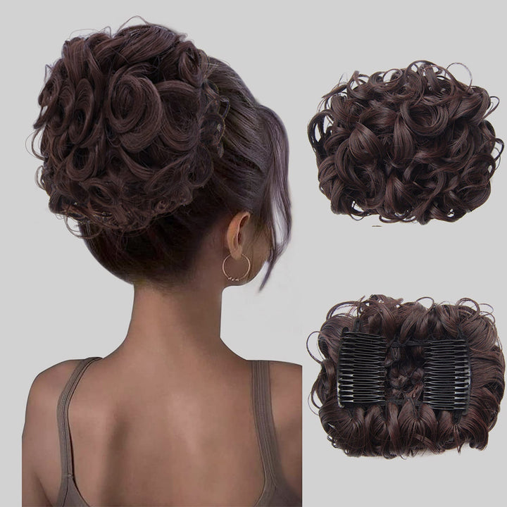 Schnelles Styling mit synthetischem Dutt Haarband Haarteil für Damen, voluminöse Frisuren.