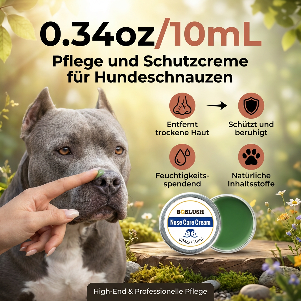 Schutzcreme für Hundenasen: Natürlicher Schnauzenbalsam pflegt & schützt trockene, rissige Hundenasen intensiv.