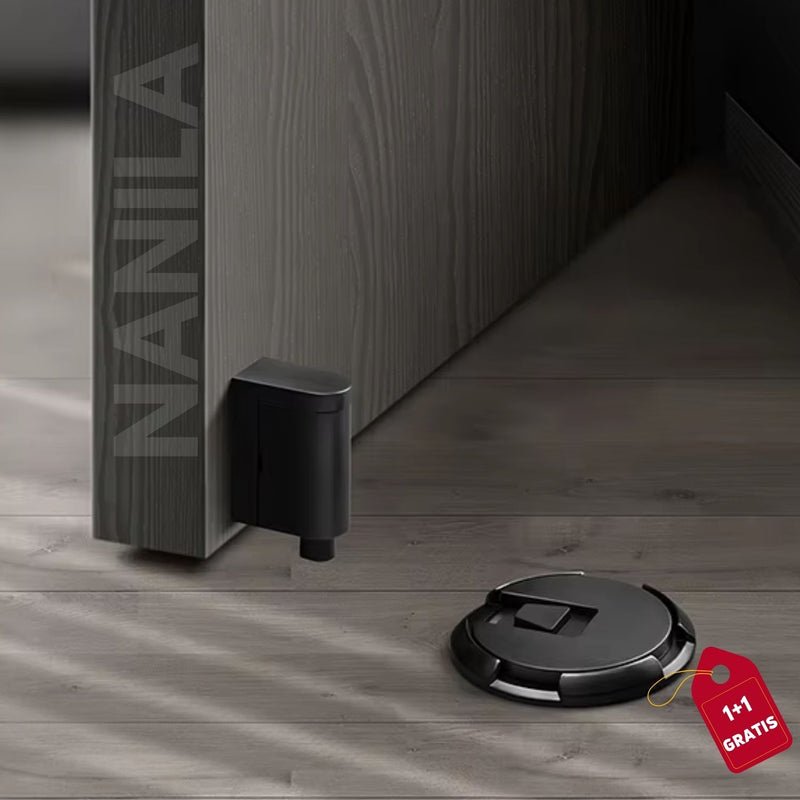 Modernes Design: Magnetischer Türstopper aus Edelstahl mit Wandschutzfunktion & einfacher Klebemontage.