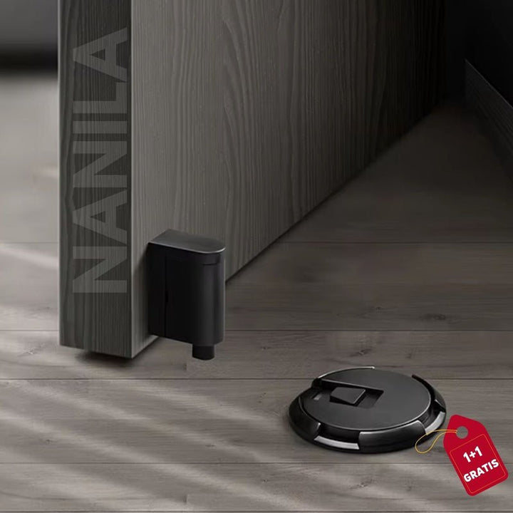 Modernes Design: Magnetischer Türstopper aus Edelstahl mit Wandschutzfunktion & einfacher Klebemontage.