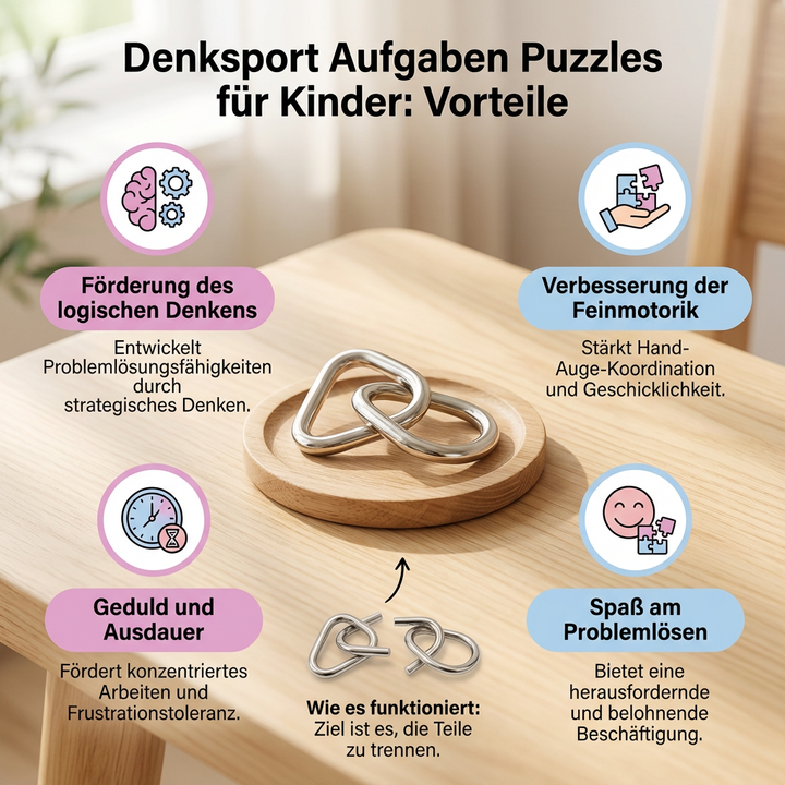 Buntes Denksport Lernspielzeug für Kinder, ein Logikpuzzle perfekt als Reisespiel oder Geschenk; Gehirntraining.
