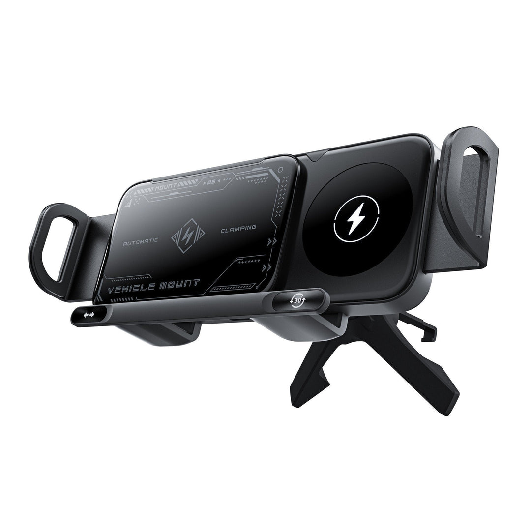 Universal Auto Handyhalter mit 15W Wireless Charging für Smartphones am Lüftungsgitter. Kfz Zubehör.