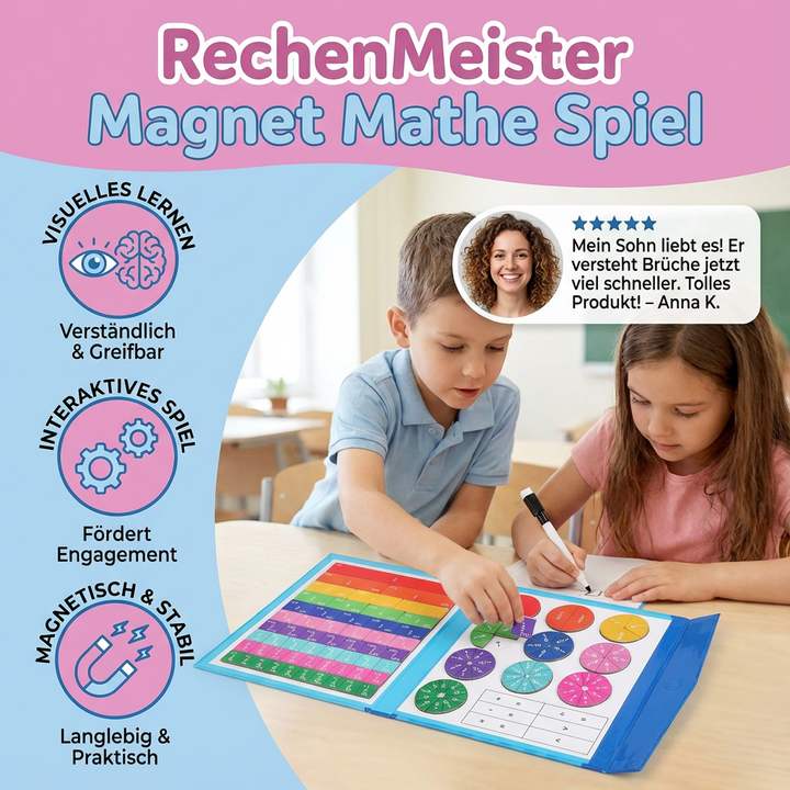 RechenMeister Mathe-Lernspiel: Kinder lernen Brüche, Dezimalzahlen und Prozente spielerisch & interaktiv.