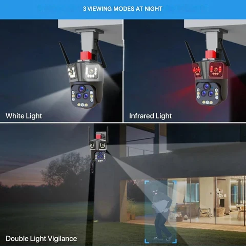 Leistungsstarke 20x Zoom WLAN-Sicherheitskamera, 20MP für detaillierten Objektschutz & Nachtsicht.
