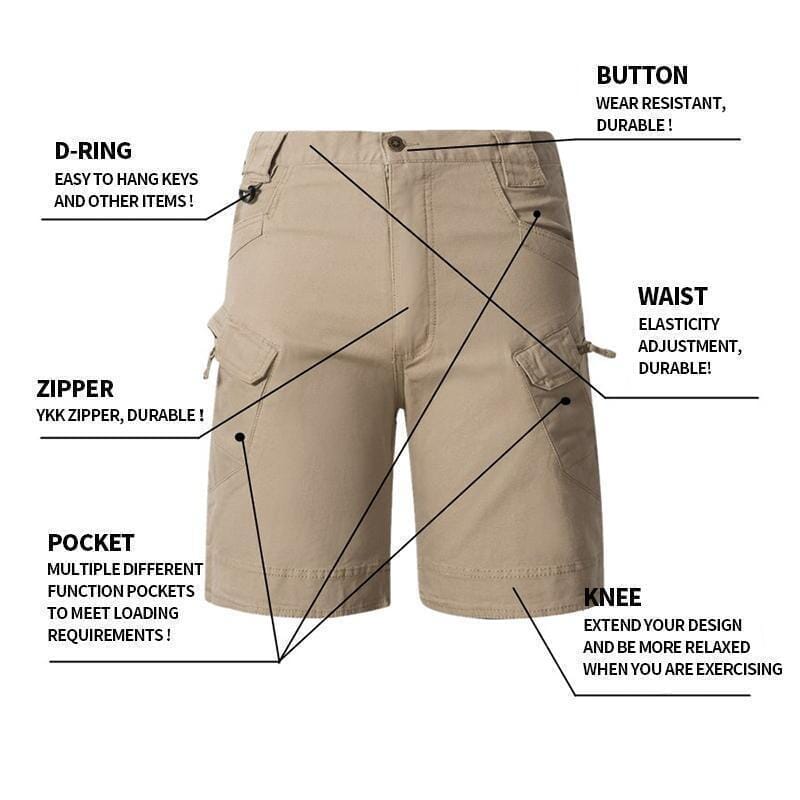 Moderne Herren Sportshorts im taktischen Design, elastisch & robust, für maximale Bewegungsfreiheit beim Training.