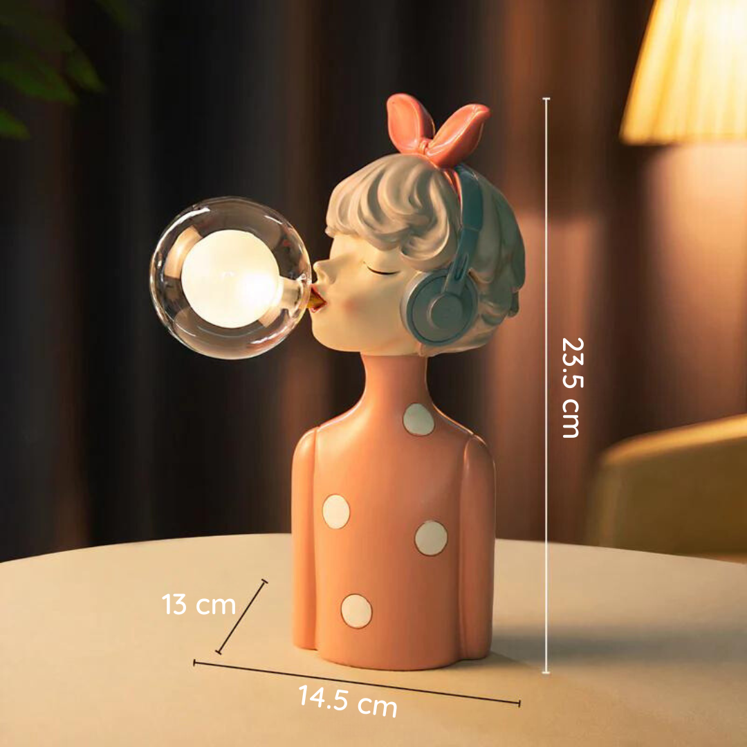 Moderne Tischlampe aus Glas und Kunstharz, handgefertigt, stilvolle Beleuchtung für Ihr Wohnambiente.