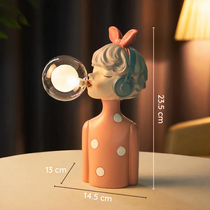Moderne Tischlampe aus Glas und Kunstharz, handgefertigt, stilvolle Beleuchtung für Ihr Wohnambiente.