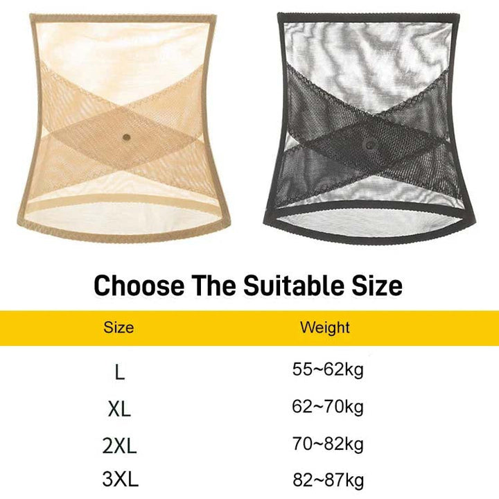 Unsichtbares, hautfarbenes Taillenmieder, das diskret unter enganliegender Kleidung eine schöne Taille modelliert.