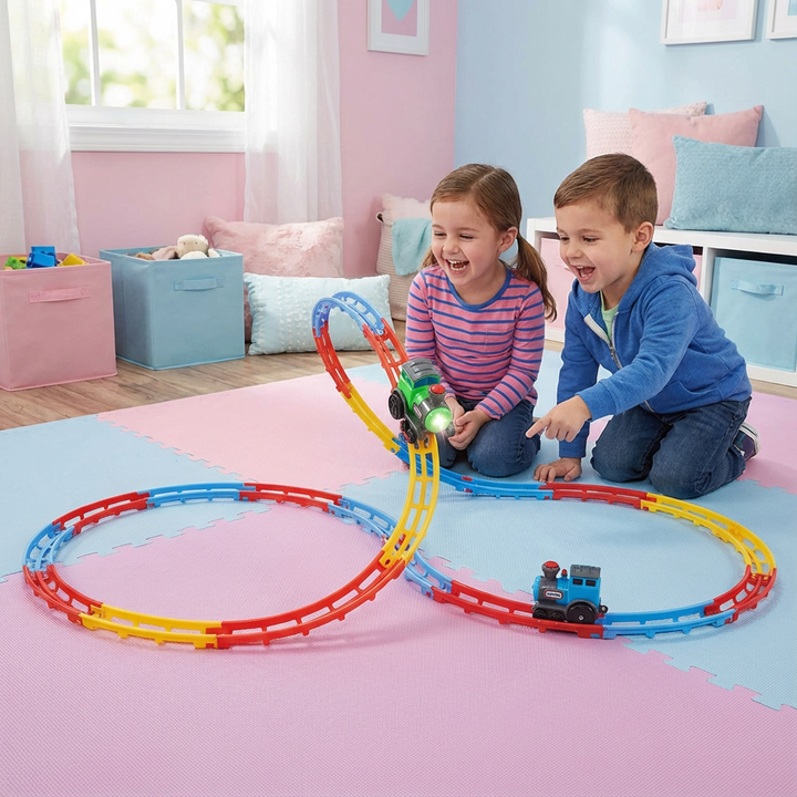 Rasante Zugspielbahn mit Looping für Kinder. Interaktives Achterbahn-Spielzeug. Tolle Geschenkidee.