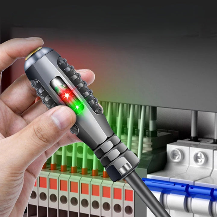 Multifunktions-Schraubendreher mit integriertem Spannungstester. Ideal für Heimwerker & Elektriker.