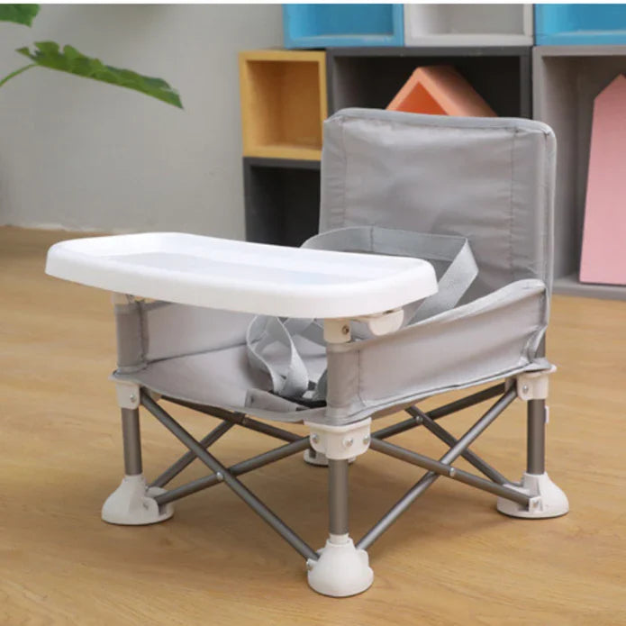 Praktischer Kinderhochstuhl klappbar, perfekt für Reisen. Robuster, tragbarer Essstuhl für Babys, leicht zu verstauen.