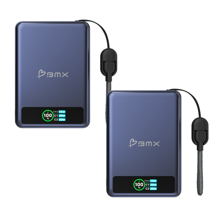 Kompakte 10000 mAh Powerbank mit 30W USB-C Schnellladefunktion. Ideal für Reisen und mobile Geräte.