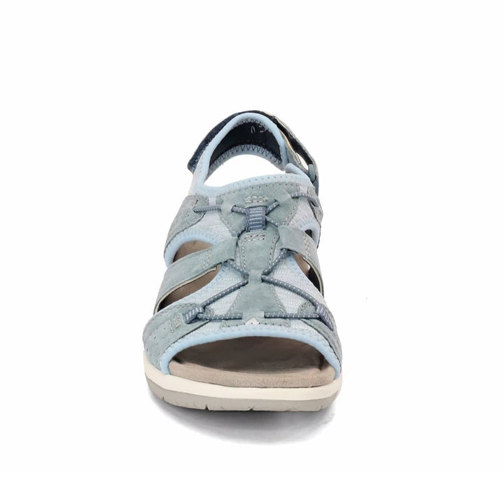Seitliche Ansicht: Ergonomische orthopädische Damensandalen, stoßdämpfend für höchsten Komfort & Fußgesundheit.