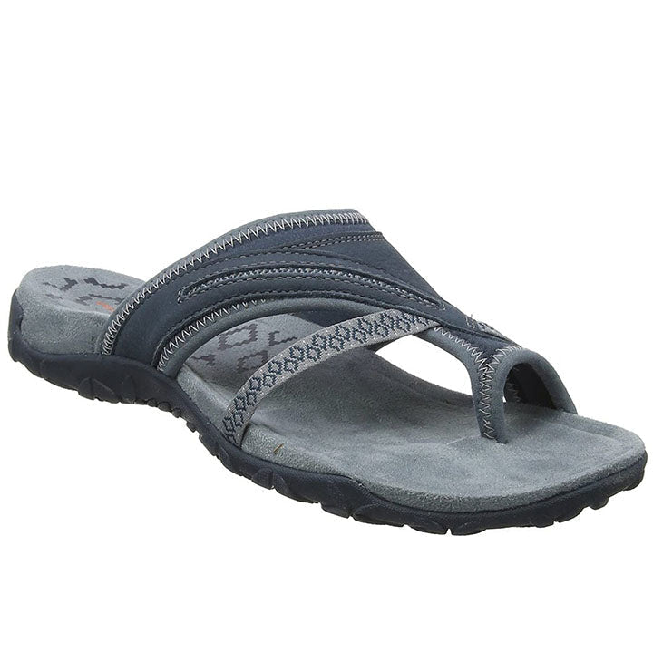 Damen Komfortschuhe: Ergonomische Sandalen mit Fußgewölbestütze, Keilsohle und weichem Nanoschaum-Fußbett.