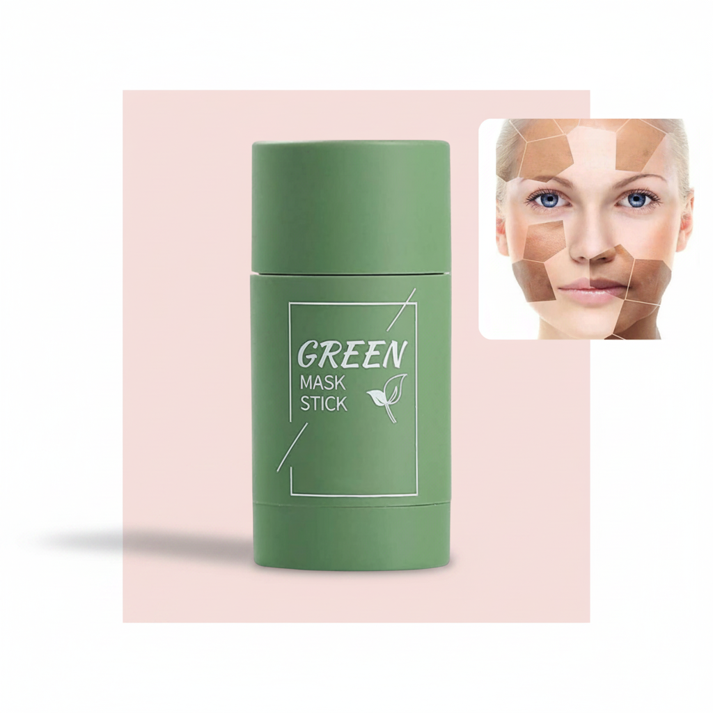 Praktische Stick-Maske mit Grüntee & Retinol für klare, porenverfeinerte Anti-Aging Hautpflege.
