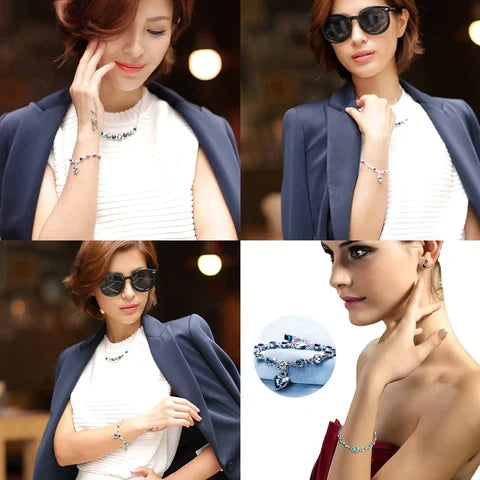 Stilvolles Zirkonia-Armband für Frauen, das 'Herz des Ozeans', bringt Meer-Eleganz an Ihr Handgelenk.