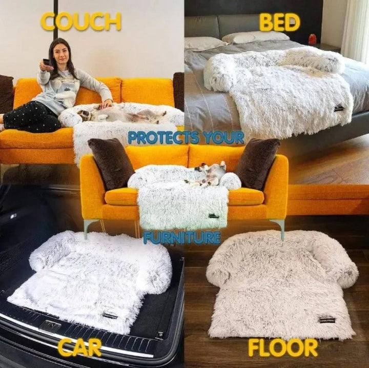 Kleines Hundesofa, grau, bequemer & rutschfester Schlafplatz, strapazierfähiges Tierbett.