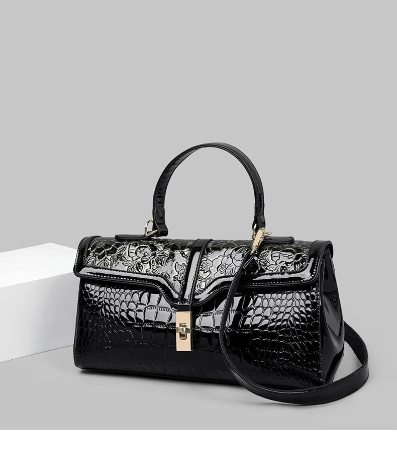 Elegante Damen Luxus-Handtasche mit Blumenmuster, stilvoll für Alltag & Abend.