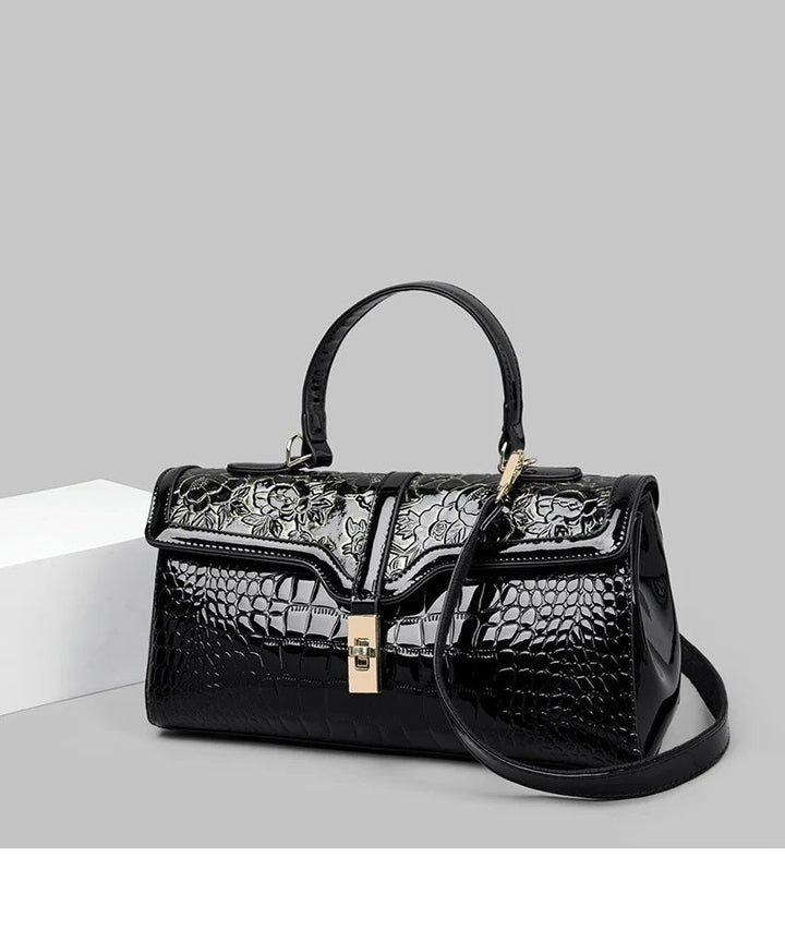 Elegante Damen Luxus-Handtasche mit Blumenmuster, stilvoll für Alltag & Abend.