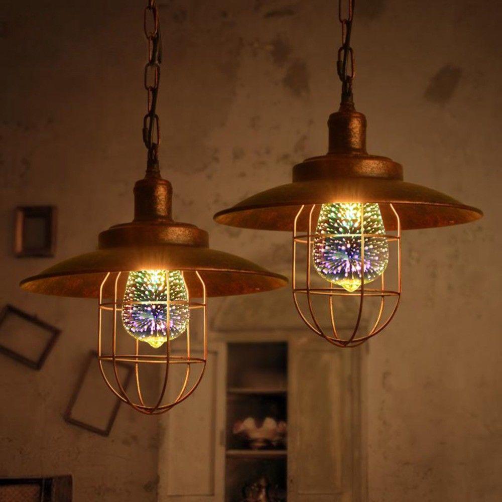 Retro E27 Glühbirne mit faszinierendem 3D Sternenlicht & LED Feuerwerkseffekt. Schafft eine magische Atmosphäre.