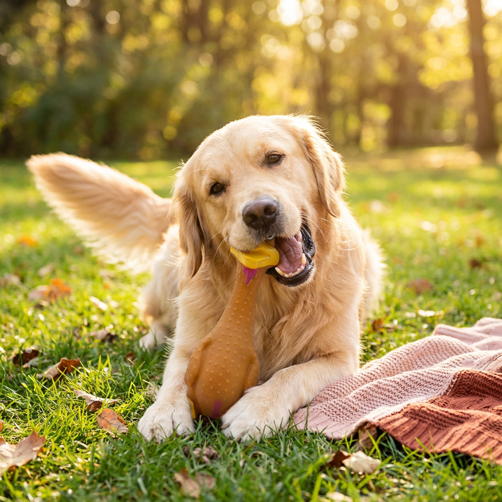 Handliches Hundekauspielzeug aus Naturlatex in ansprechender Tierform, perfekt für kleine & große Hunde.