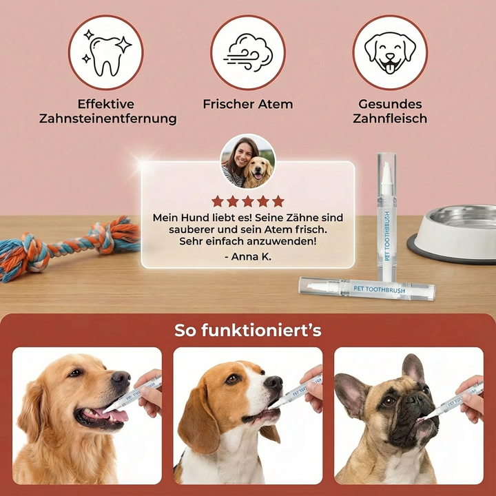 Tiergesundheit: Zahnpflegestift für Katzen & Hunde, effektive Pflege für saubere Zähne und besseren Atem.